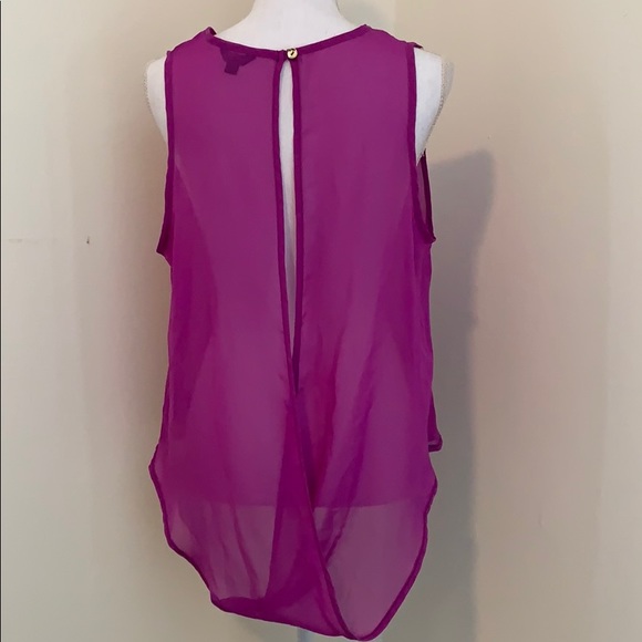 G by Guess Purple Hi/low Drape Shirt Size Medium - Picture 2 of 3
